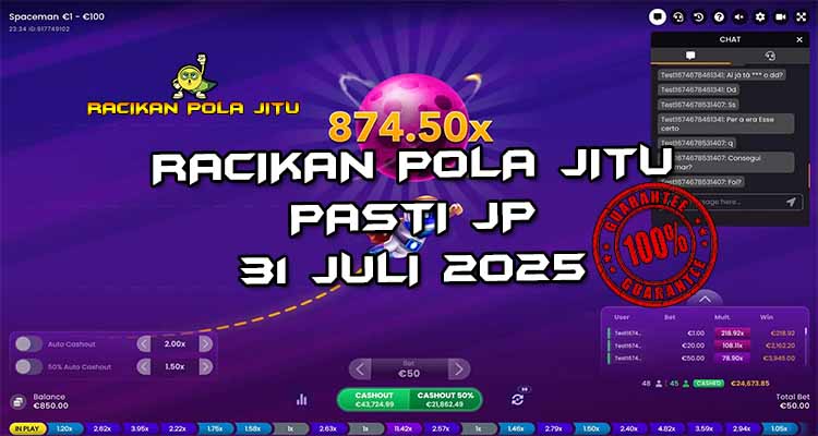 Tabel strategi Racikan Pola Jitu Spaceman 31 Juli 2025 dengan pola taruhan dinamis.