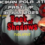 Simbol buku mistik memicu Shadow Spins di Book of Shadows untuk Racikan Pola Jitu 31 Juli 2025.
