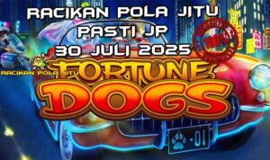 Gulungan Fortune Dogs dengan simbol anjing lucu untuk Racikan Pola Jitu 30 Juli 2025.