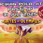 Zeus melempar petir dengan pengali di Gates of Olympus untuk Racikan Pola Jitu 31 Juli 2025.