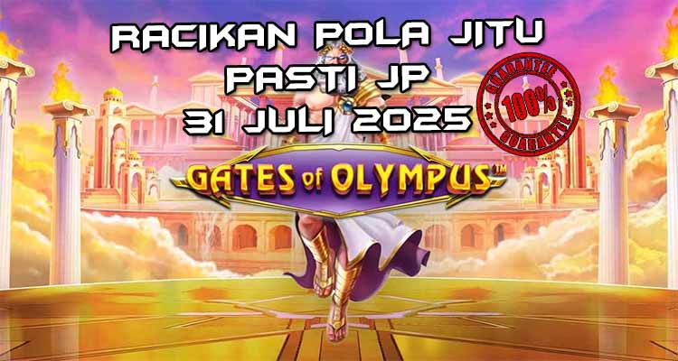 Zeus melempar petir dengan pengali di Gates of Olympus untuk Racikan Pola Jitu 31 Juli 2025.