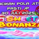 Gulungan Sweet Bonanza dengan permen dan lollipop untuk Racikan Pola Jitu 30 Juli 2025.