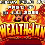 Simbol Cai Shen mengembang di gulungan Wealth Inn untuk Racikan Pola Jitu 31 Juli 2025.