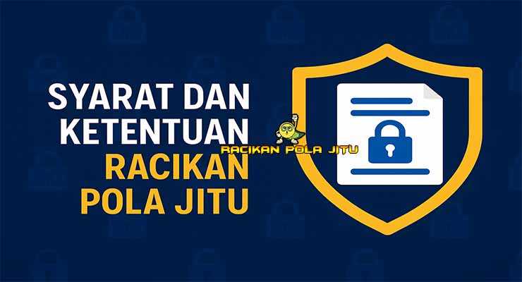 Banner Syarat dan Ketentuan Racikan Pola Jitu yang menjelaskan aturan penggunaan situs dan batasan hak pengguna secara legal