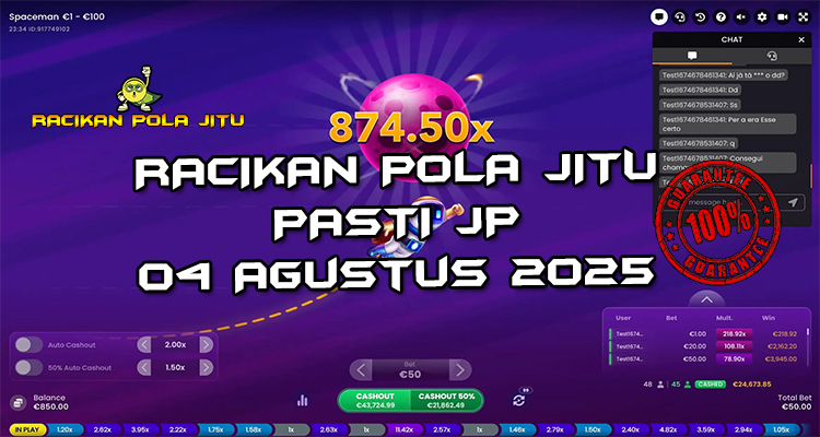 Tabel strategi Racikan Pola Jitu Spaceman 4 Agustus 2025 dengan pola taruhan dinamis.