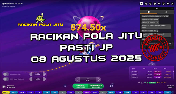 Tabel strategi Racikan Pola Jitu Spaceman 8 Agustus 2025 dengan pola taruhan dinamis.