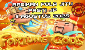Koin emas Fortune Gods dengan Free Spins untuk Racikan Pola Jitu di Rajaslot 11 Agustus 2025.