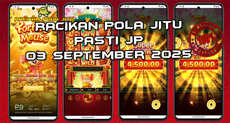 Tabel strategi Racikan Pola Jitu Fortune Mouse di Rajaslot 3 September 2025 dengan pola taruhan lampion merah.
