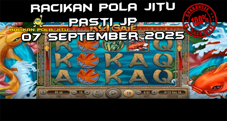 Tabel strategi Racikan Pola Jitu Koi Gate di Rajaslot 7 September 2025 dengan pola taruhan taman Zen.