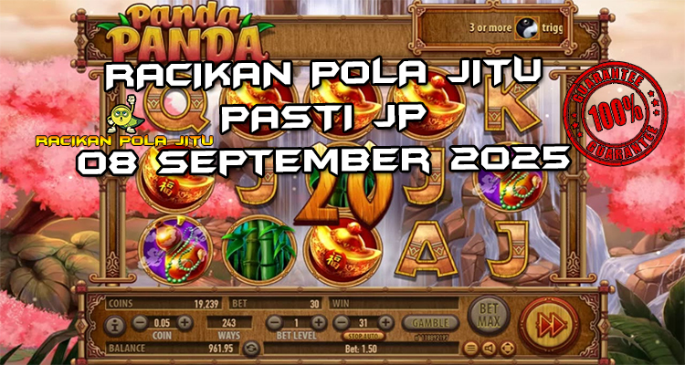 Tabel strategi Racikan Pola Jitu Rajaslot Game Panda Panda 8 September 2025 dengan pola taruhan bambu hijau.