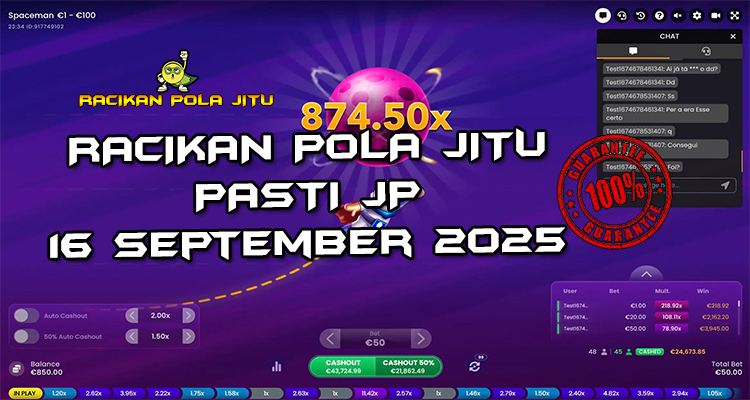 Tabel strategi Racikan Pola Jitu Rajaslot Game Spaceman 16 September 2025 dengan pola taruhan supernova.