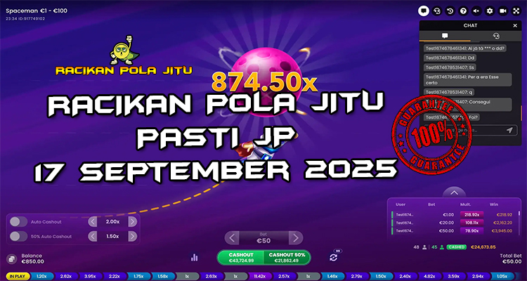 Tabel strategi Racikan Pola Jitu Rajaslot Game Spaceman 17 September 2025 dengan pola taruhan komet bercahaya.