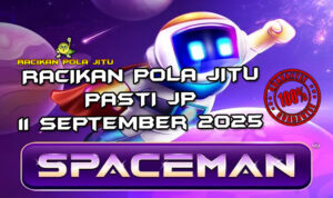 Pesawat luar angkasa Spaceman dengan Cashout untuk Racikan Pola Jitu Rajaslot Game Spaceman 11 September 2025.
