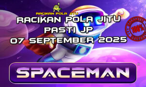 Pesawat luar angkasa Spaceman dengan Cashout untuk Racikan Pola Jitu Spaceman di Rajaslot 7 September 2025.