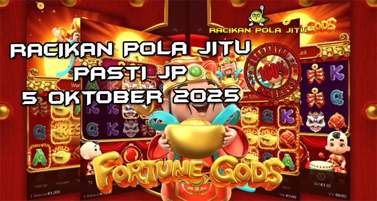 Tabel strategi Racikan Pola Jitu Rajaslot Game Fortune Gods 5 Oktober 2025 dengan pola kuil keberuntungan.
