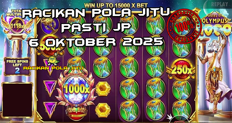 Tabel strategi Racikan Pola Jitu Rajaslot Game Gates of Olympus 1000 6 Oktober 2025 dengan pola kuil Olympus.