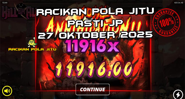 Tabel strategi Racikan Pola Jitu Rajaslot Game Kill Em All 27 Oktober 2025 dengan pola pertarungan zombie.