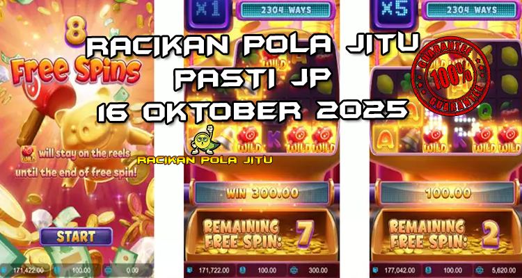 Tabel strategi Racikan Pola Jitu Rajaslot Game Lucky Piggy 16 Oktober 2025 dengan pola babi keberuntungan.