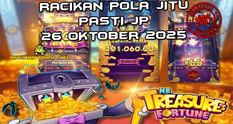 Tabel strategi Racikan Pola Jitu Rajaslot Game Mr Treasure's Fortune 26 Oktober 2025 dengan pola harta tersembunyi.