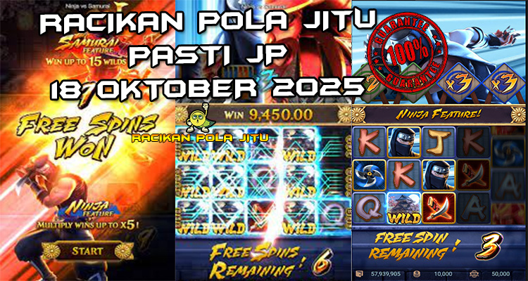 Tabel strategi Racakan Pola Jitu Rajaslot Game Ninja vs Samurai 18 Oktober 2025 dengan pola duel ninja vs samurai.