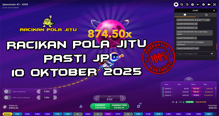 Tabel strategi Racikan Pola Jitu Rajaslot Game Spaceman 10 Oktober 2025 dengan pola astronot petualang.