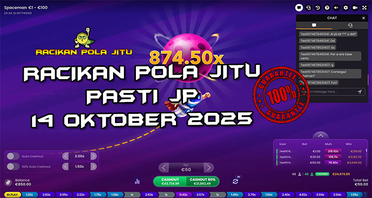Tabel strategi Racikan Pola Jitu Rajaslot Game Spaceman 14 Oktober 2025 dengan pola astronot pemberani.