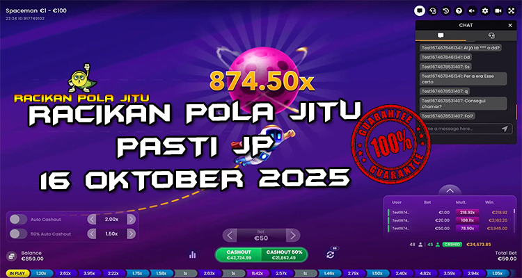 Tabel strategi Racikan Pola Jitu Rajaslot Game Spaceman 16 Oktober 2025 dengan pola galaksi pemenang.