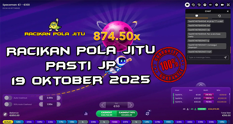Tabel strategi Racikan Pola Jitu Rajaslot Game Spaceman 19 Oktober 2025 dengan pola petualangan roket.