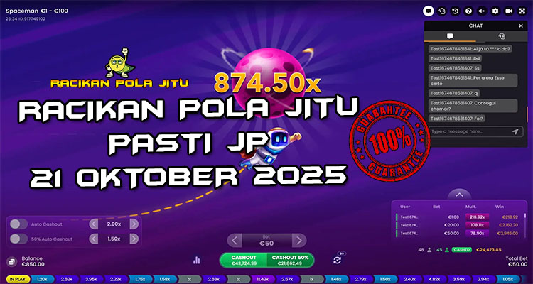 Tabel strategi Racakan Pola Jitu Rajaslot Game Spaceman 21 Oktober 2025 dengan pola peluncuran roket.
