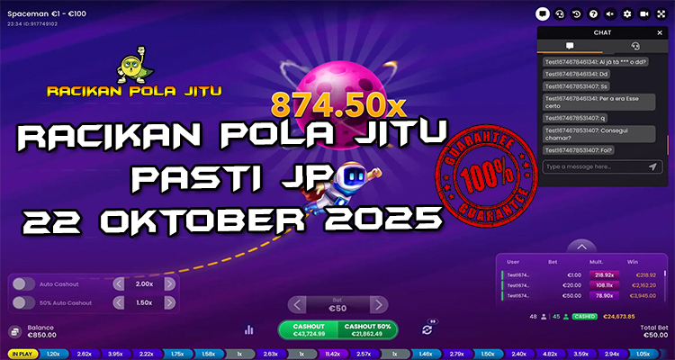 Tabel strategi Racakan Pola Jitu Rajaslot Game Spaceman 22 Oktober 2025 dengan pola roket antariksa.
