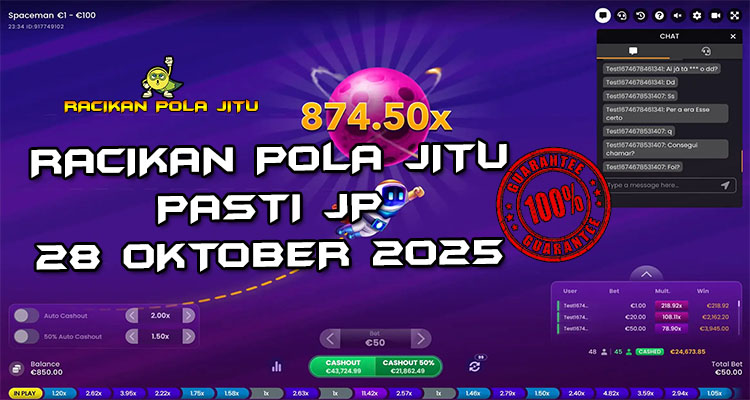 Tabel strategi Racikan Pola Jitu Rajaslot Game Spaceman 28 Oktober 2025 dengan pola astronot luar angkasa.