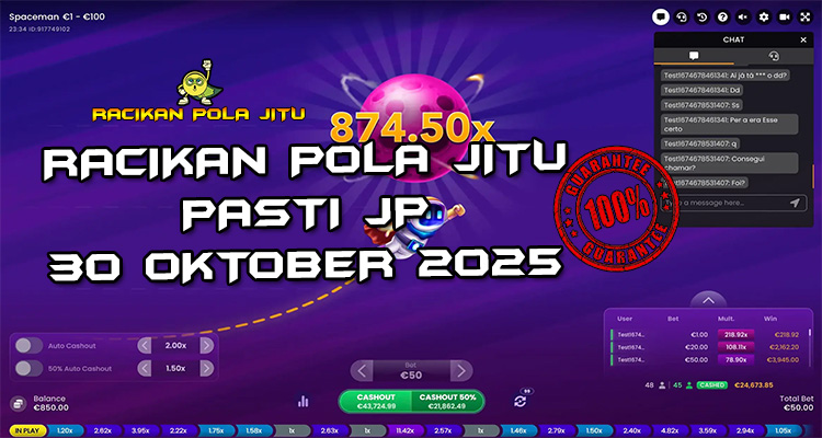 Tabel strategi Racikan Pola Jitu Rajaslot Game Spaceman 30 Oktober 2025 dengan pola astronot luar angkasa.