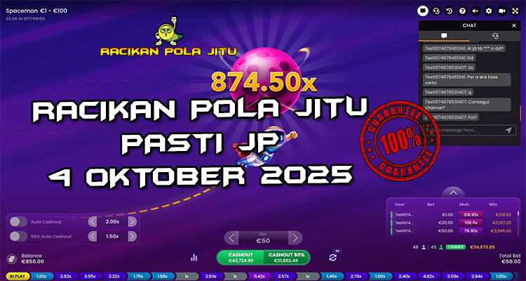 Tabel strategi Racikan Pola Jitu Rajaslot Game Spaceman 4 Oktober 2025 dengan pola penerbangan galaksi.