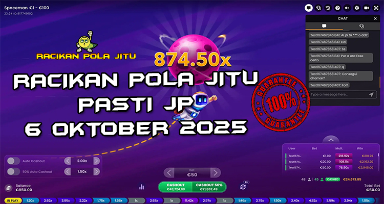 Tabel strategi Racikan Pola Jitu Rajaslot Game Spaceman 6 Oktober 2025 dengan pola penerbangan kosmik.