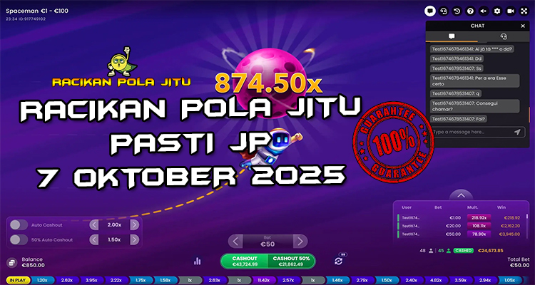 Tabel strategi Racikan Pola Jitu Rajaslot Game Spaceman 7 Oktober 2025 dengan pola galaksi pemenang.