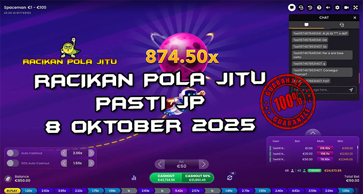 Tabel strategi Racikan Pola Jitu Rajaslot Game Spaceman 8 Oktober 2025 dengan pola roket pemenang.
