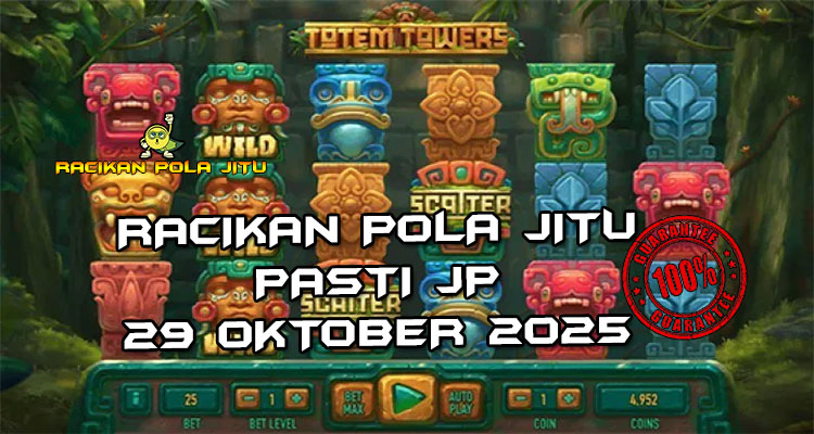 Tabel strategi Racikan Pola Jitu Rajaslot Game Totem Towers 29 Oktober 2025 dengan pola menara totem.