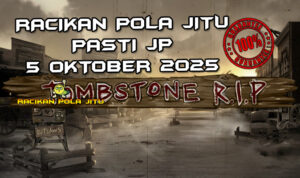 Tabel strategi Racikan Pola Jitu Rajaslot Game Tombstone RIP 4 Oktober 2025 dengan pola pemakaman zombie.