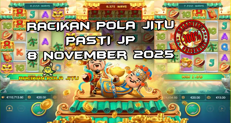 Tabel strategi Racikan Pola Jitu Rajaslot Game Caishen Wins 8 November 2025 dengan pola dewa kekayaan.