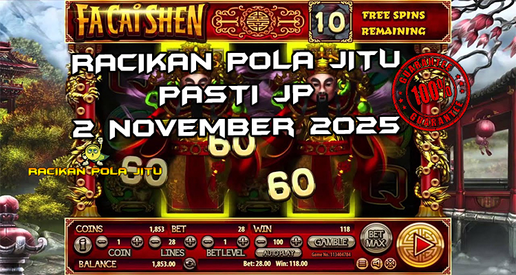 Tabel strategi Racikan Pola Jitu Rajaslot Game Fa Cai Shen 2 November 2025 dengan pola dewa kekayaan.
