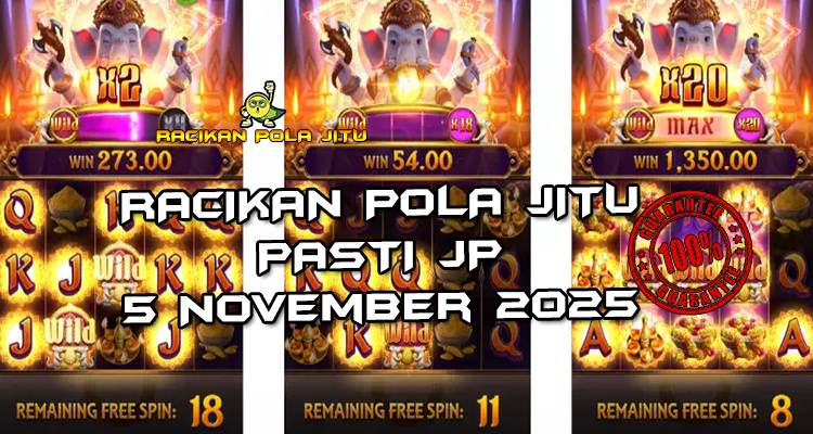 Tabel strategi Racikan Pola Jitu Rajaslot Game Ganesha Gold 5 November 2025 dengan pola emas Ganesha.