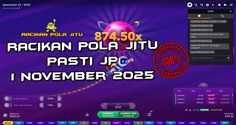Tabel strategi Racikan Pola Jitu Rajaslot Game Spaceman 1 November 2025 dengan pola astronot luar angkasa.