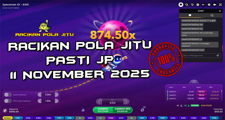 Tabel strategi Racikan Pola Jitu Rajaslot Game Spaceman 11 November 2025 dengan pola astronot luar angkasa.