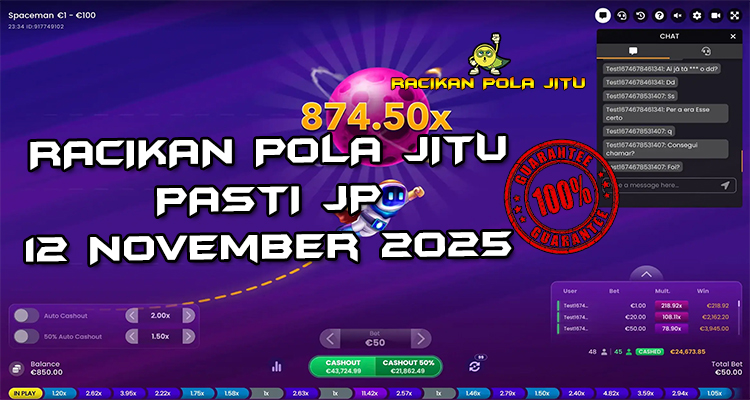 Tabel strategi Racikan Pola Jitu Rajaslot Game Spaceman 12 November 2025 dengan pola astronot luar angkasa.