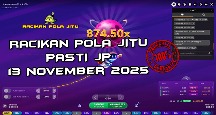 Tabel strategi Racikan Pola Jitu Rajaslot Game Spaceman 13 November 2025 dengan pola astronot luar angkasa.