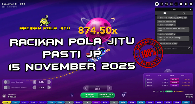 Tabel strategi Racikan Pola Jitu Rajaslot Game Spaceman 15 November 2025 dengan pola astronot luar angkasa.