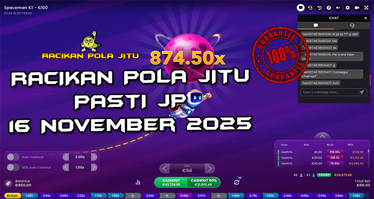 Tabel strategi Racikan Pola Jitu Rajaslot Game Spaceman 16 November 2025 dengan pola astronot luar angkasa.
