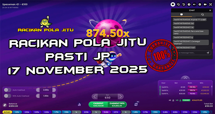 Tabel strategi Racikan Pola Jitu Rajaslot Game Spaceman 17 November 2025 dengan pola astronot luar angkasa.