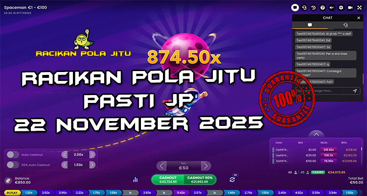 Tabel strategi Racikan Pola Jitu Rajaslot Game Spaceman 22 November 2025 dengan pola astronot luar angkasa.