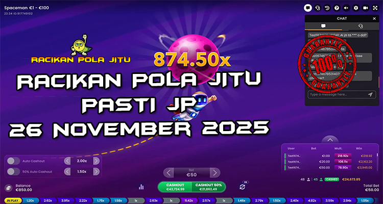Tabel strategi Racikan Pola Jitu Rajaslot Game Spaceman 26 November 2025 dengan pola astronot luar angkasa.